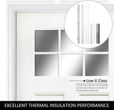 Modern 36 x 80 Fiberglass Entry Door with Low-E Glass, 6-Lite Front Door for Home, Pre-Hung Fiberglass Door System