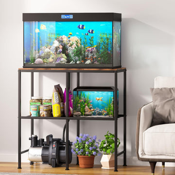 20-30 Gallon Fish Tank Stand, 31.5" L x 15.7" W x 31.4" H, Black