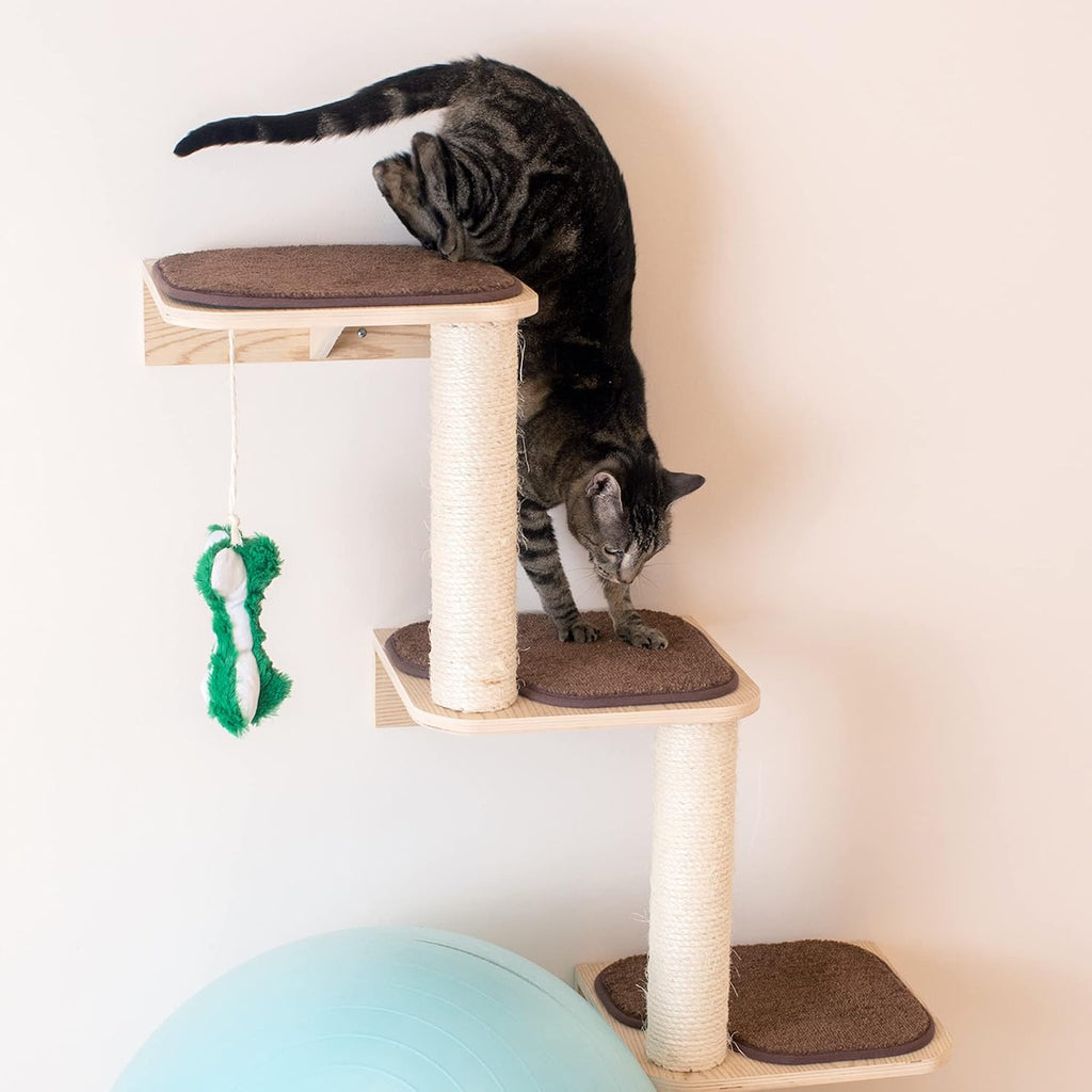 Cat Wall Climber Series: Steps, Natural Beige 13 x 12 x 41