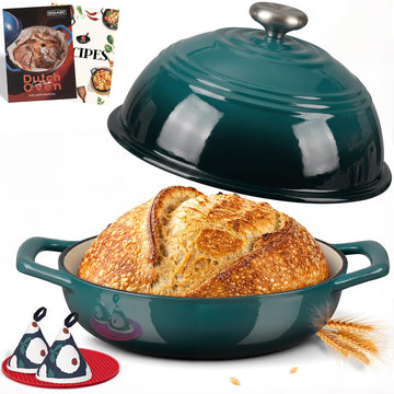 Enameled Cast Iron Dutch Oven, 6QT Bread Oven with Dome Lid Recipe