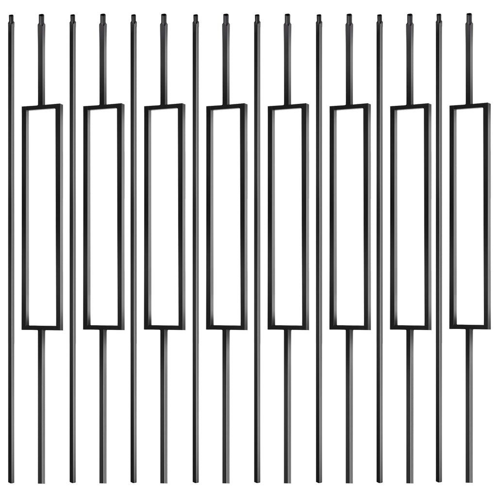 16 Pack Iron Balusters Spindles for Staircase Indoor, 44" x1/2" Rectangular Metal Balusters Square Balusters for