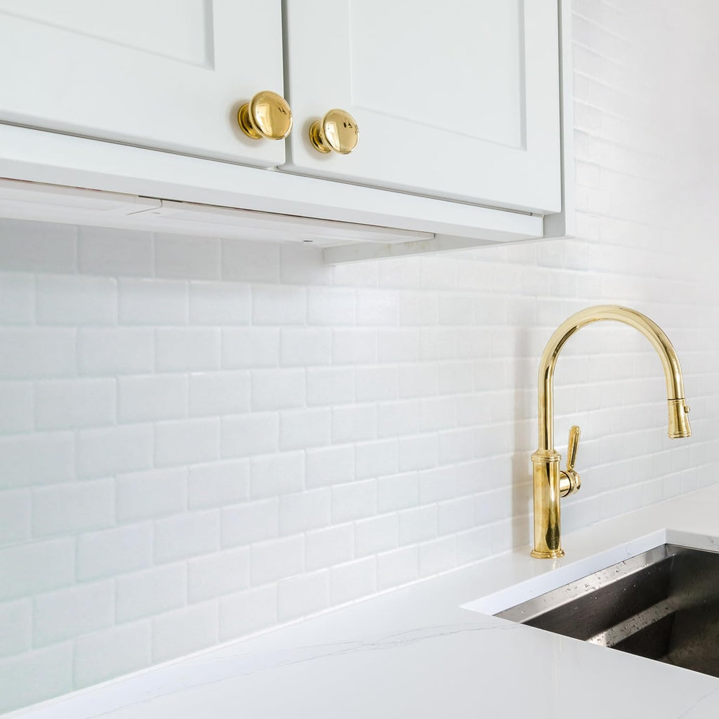 Peel and Stick backsplash, Subway Pure White, 10.95"x9.7" | Pack of 10 (6.3 sq ft), Glossy, Heat/Moisture Resistant