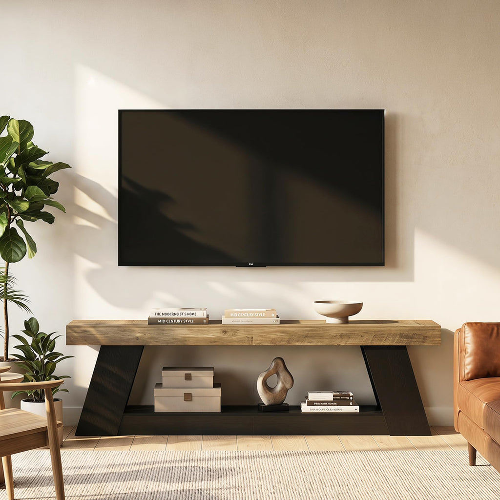 TV Stand for TVs up to 80 Inches, Entertainment Center with Open Storage