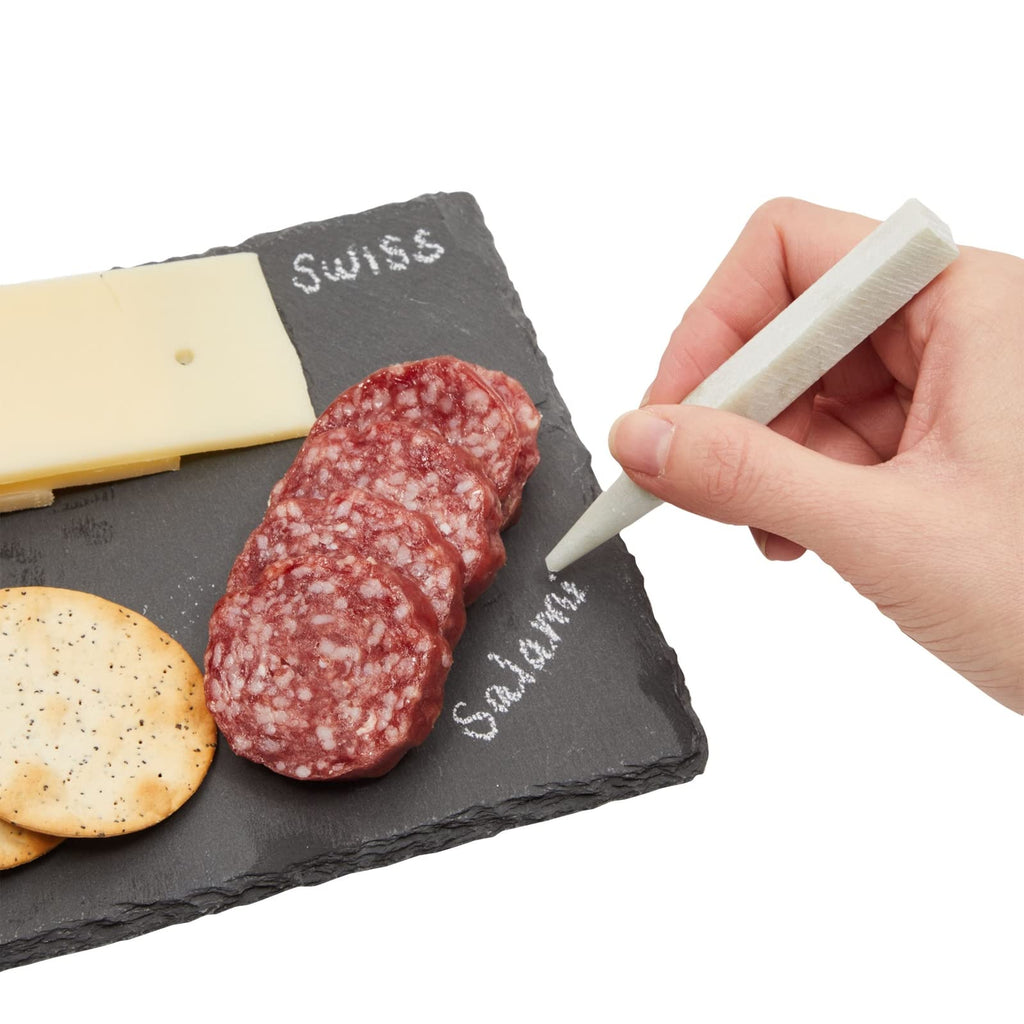 Mini Charcuterie Boards - 6-Pack, 6 x 8.75 in, Black Slate - Slate Charcuterie Boards & Cheese Platter for Sushi &