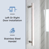 Frameless Shower Door, 56-60" W x 75" H Sliding Shower Doors
