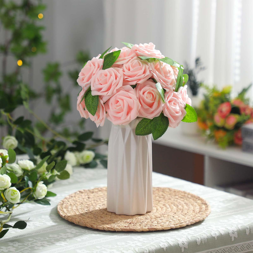 100 Pcs Artificial Rose Flowers, Pink