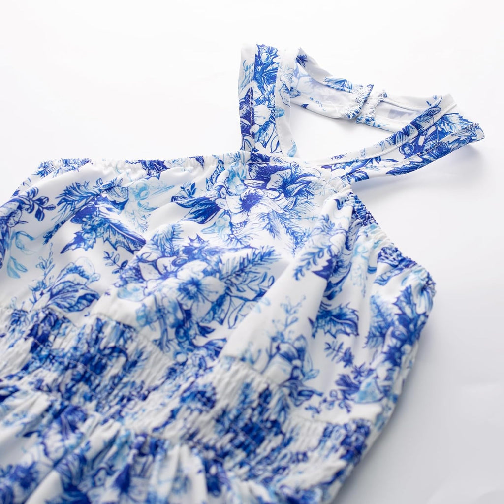 Girls Hawaiian Dresses Halter Tropical Beach Summer Dress