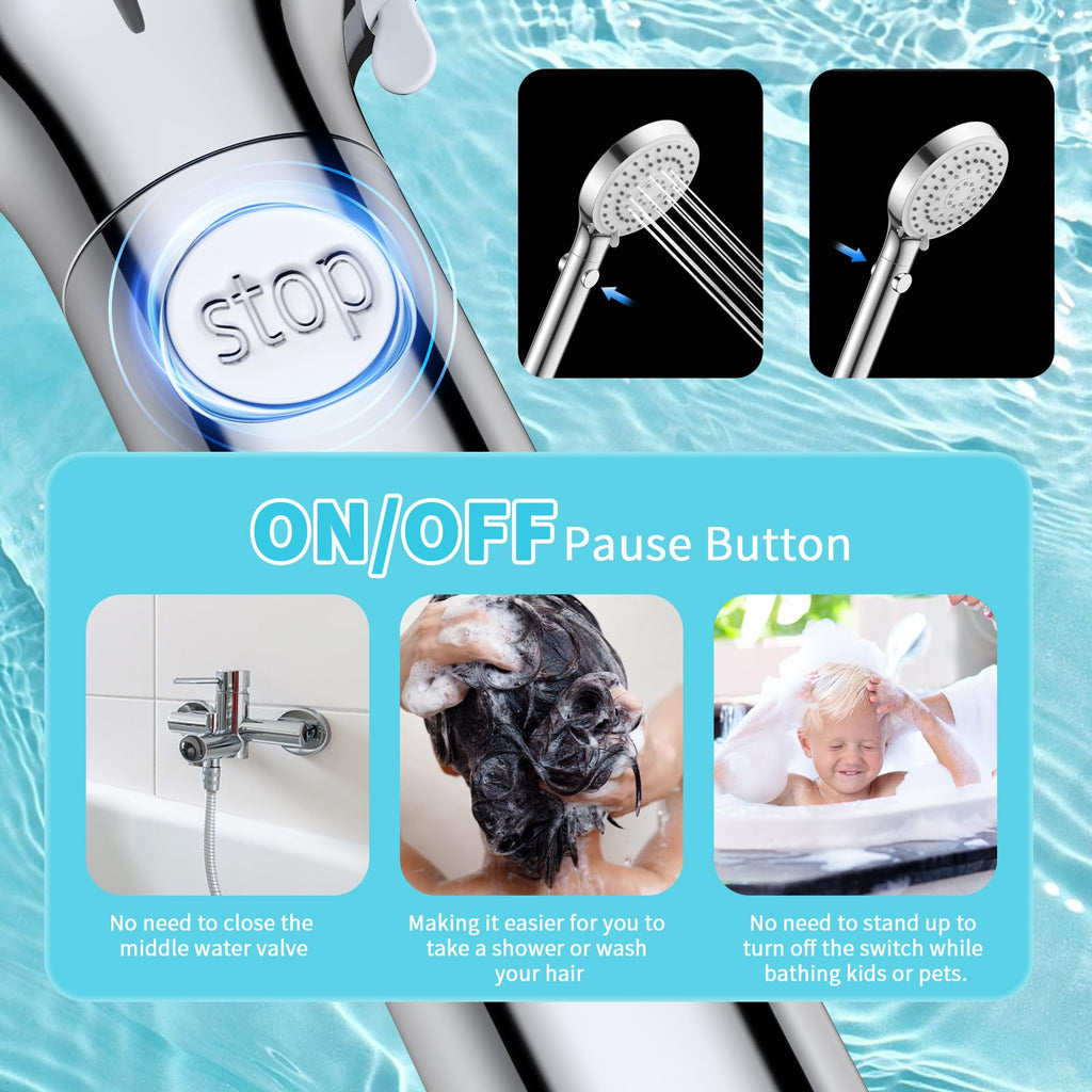 High Pressure Filtered Handheld Shower Head with Hose, Chrome