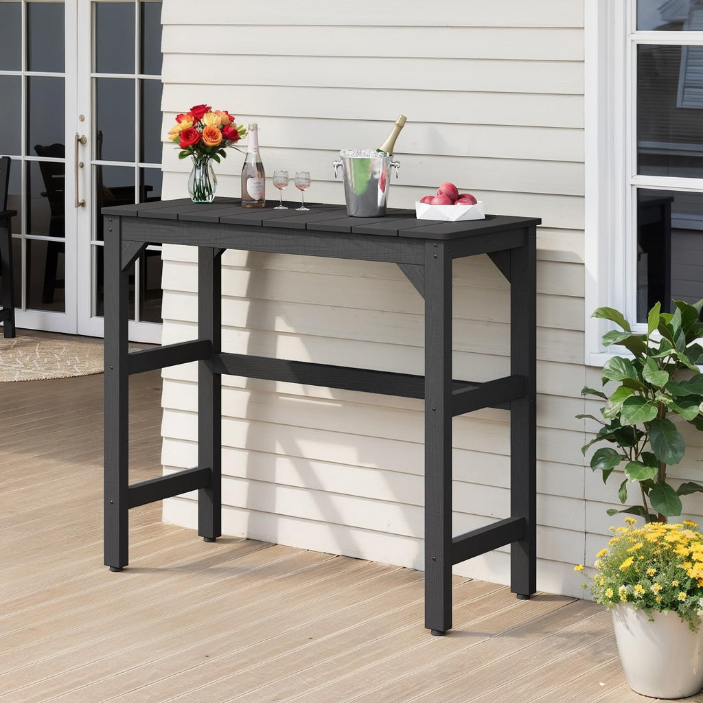 Outdoor Bar Table, 42" Weatherproof Patio Bar Height Counter Table