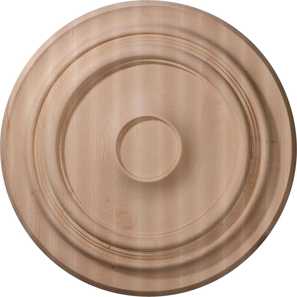 16"OD x 1 1/8"P Carved Traditional Ceiling Medallion, Red Oak (Fits Canopies up to 3 3/8")
