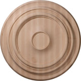 16"OD x 1 1/8"P Carved Traditional Ceiling Medallion, Red Oak (Fits Canopies up to 3 3/8")