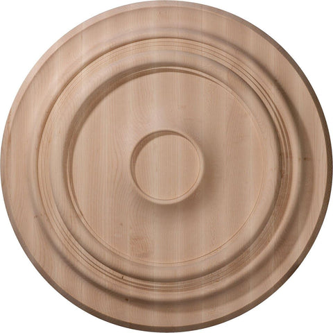 16"OD x 1 1/8"P Carved Traditional Ceiling Medallion, Red Oak (Fits Canopies up to 3 3/8")