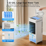 Portable Air Conditioners, 3-IN-1 Evaporative Air Cooler,Cooling Fans that Blow Cold Air with 60° Oscillation