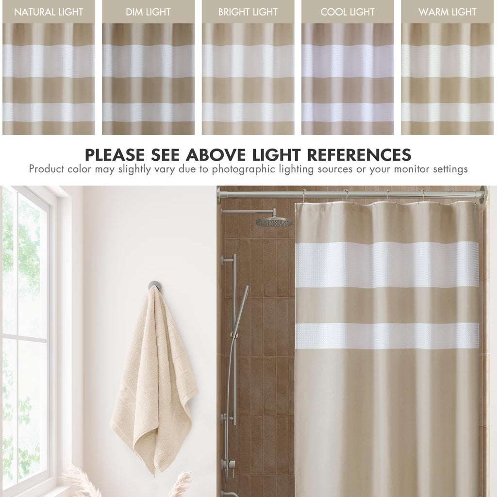 Spa Waffle Stall Shower Curtain, 54 x 78, Taupe