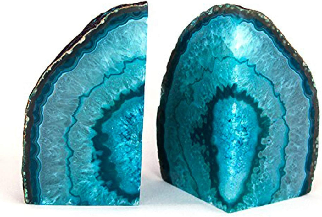 Teal Agate Bookends 2-3 lbs & Rose Quartz Book Ends 3-4 lbs