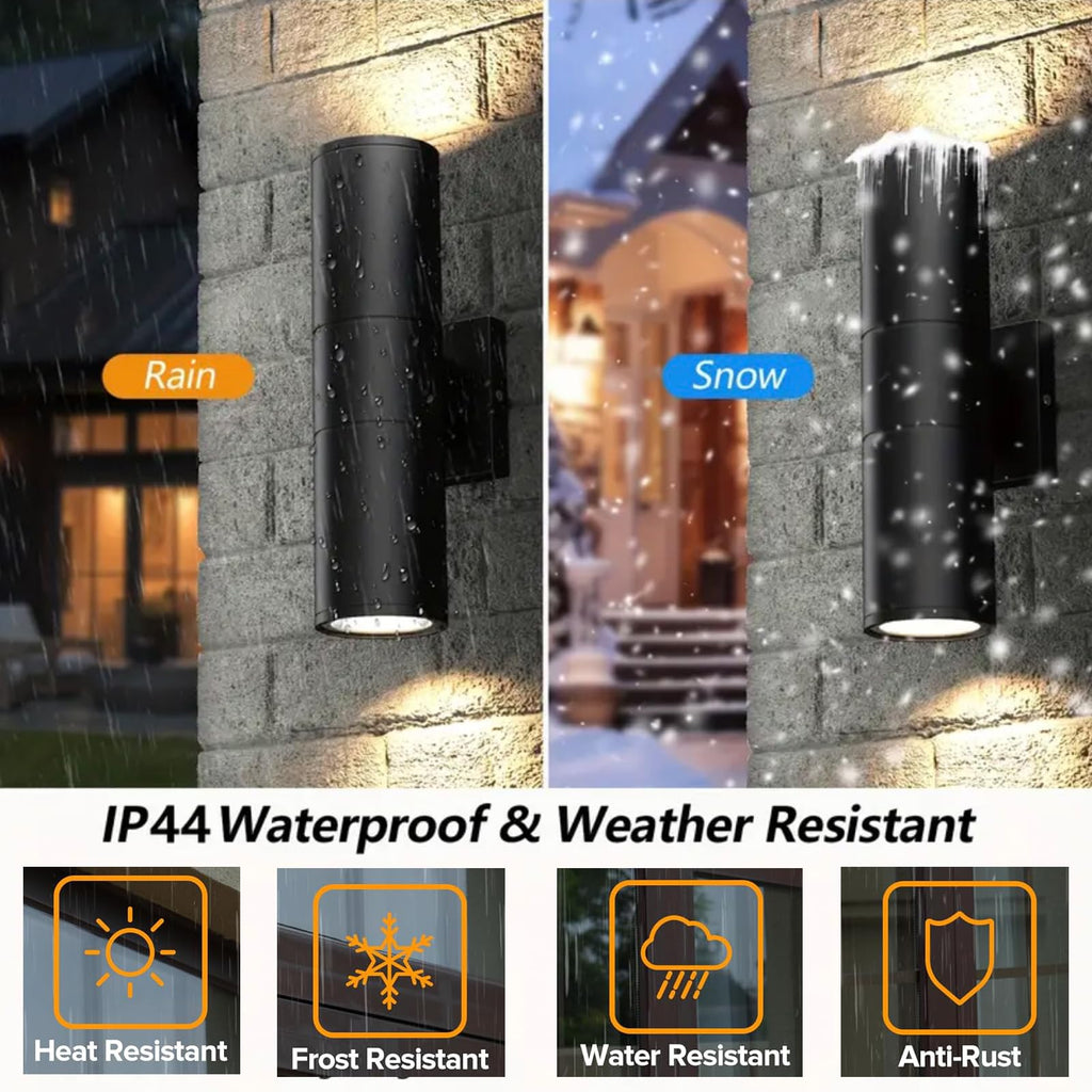 4Pack 14inch LED Square Up & Down wall Lights, 14W Outdoor Wall Light 4000K Day White Aluminum Body Waterproof IP65