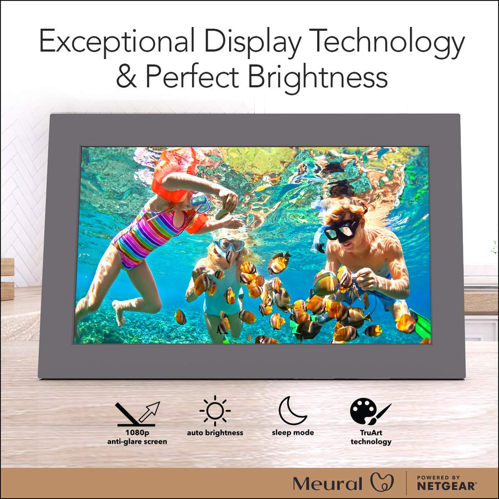 Meural Digital Photo Frame with WiFi 13.5"x7.5" Send NFTs, Pictures, and Videos with Meural App, Smart Frame Includes