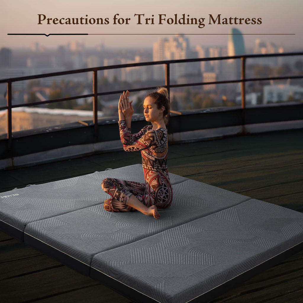Tri Folding Mattress King Size - 6 Inch Foldable Floor Sofa Bed