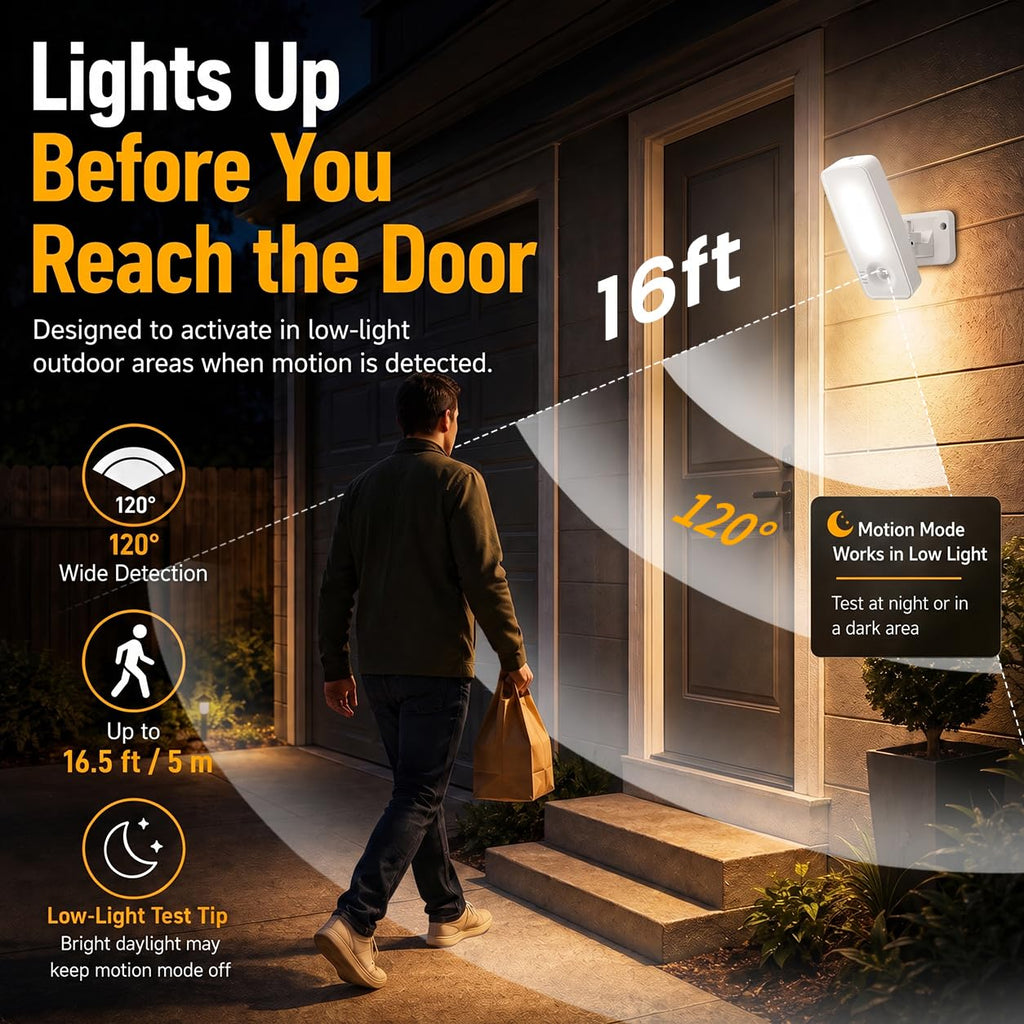 Rechargeable Outdoor Wall Lights, Motion Sensor Porch Lights, White