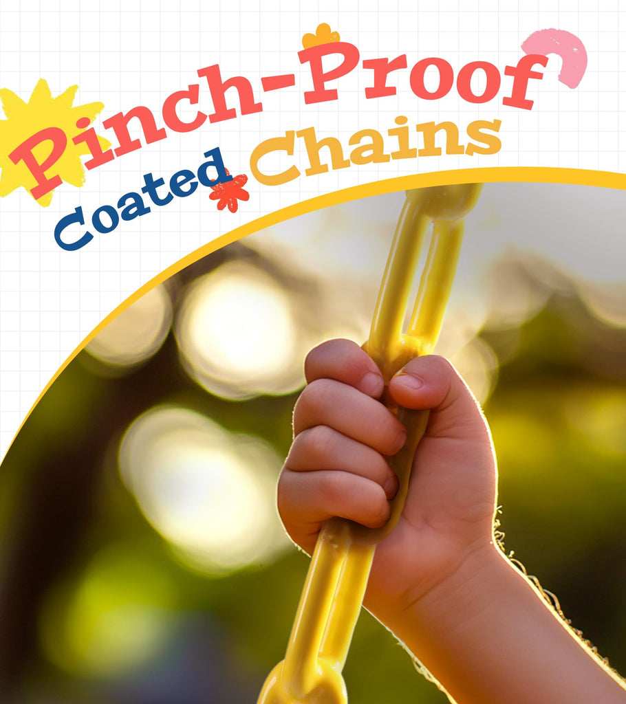 High Back Full Bucket, Toddler Swing with Coated Chains & Triangle Dip Pinch Protection for Safety, Baby Swing Outdoor