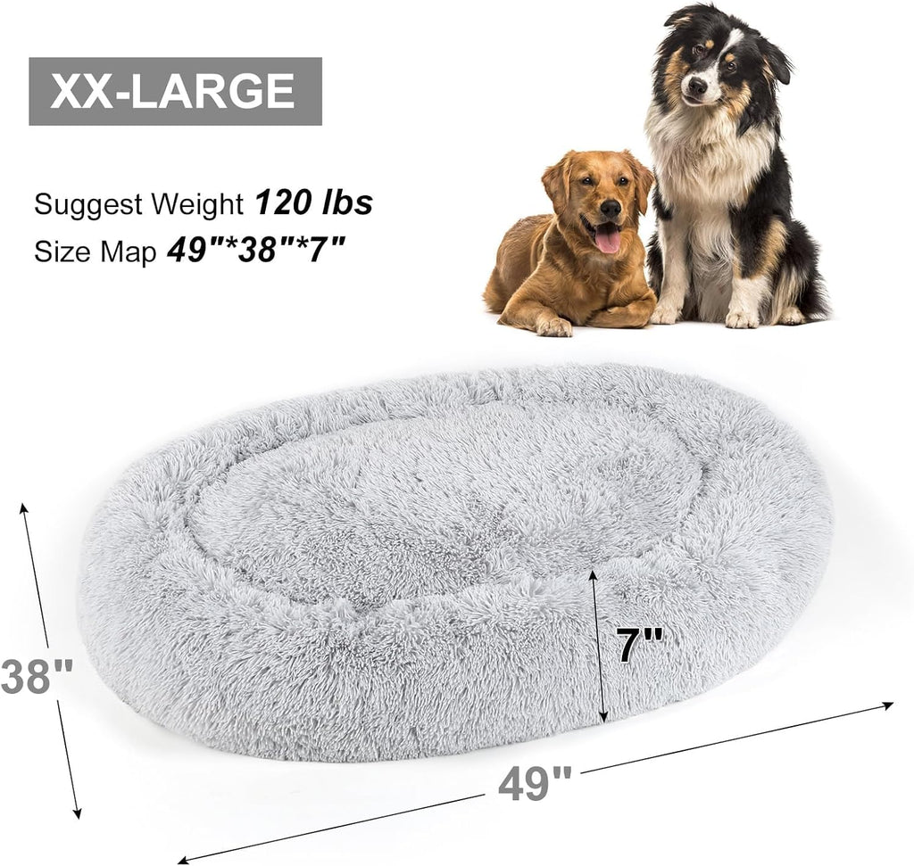 Dog Bed, Calming Dog Bed, Faux Fur Fluffy Dog Bed for Extra Large Dogs, Dog Bed for Humans Fits You and Pets, Pet