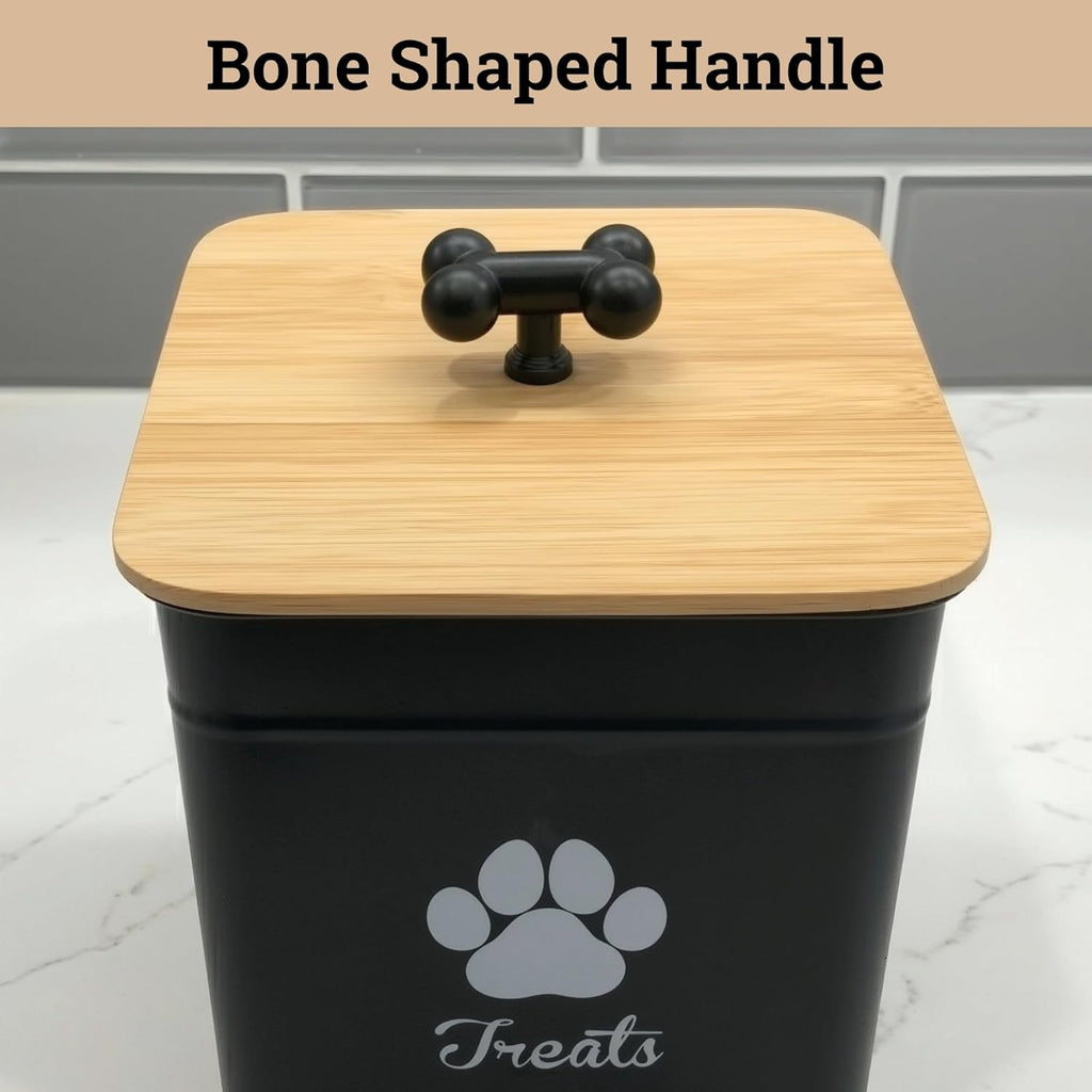Dog Treat Container Airtight, 6"W x 8"H, Powder Coated, 12 Cup Capacity