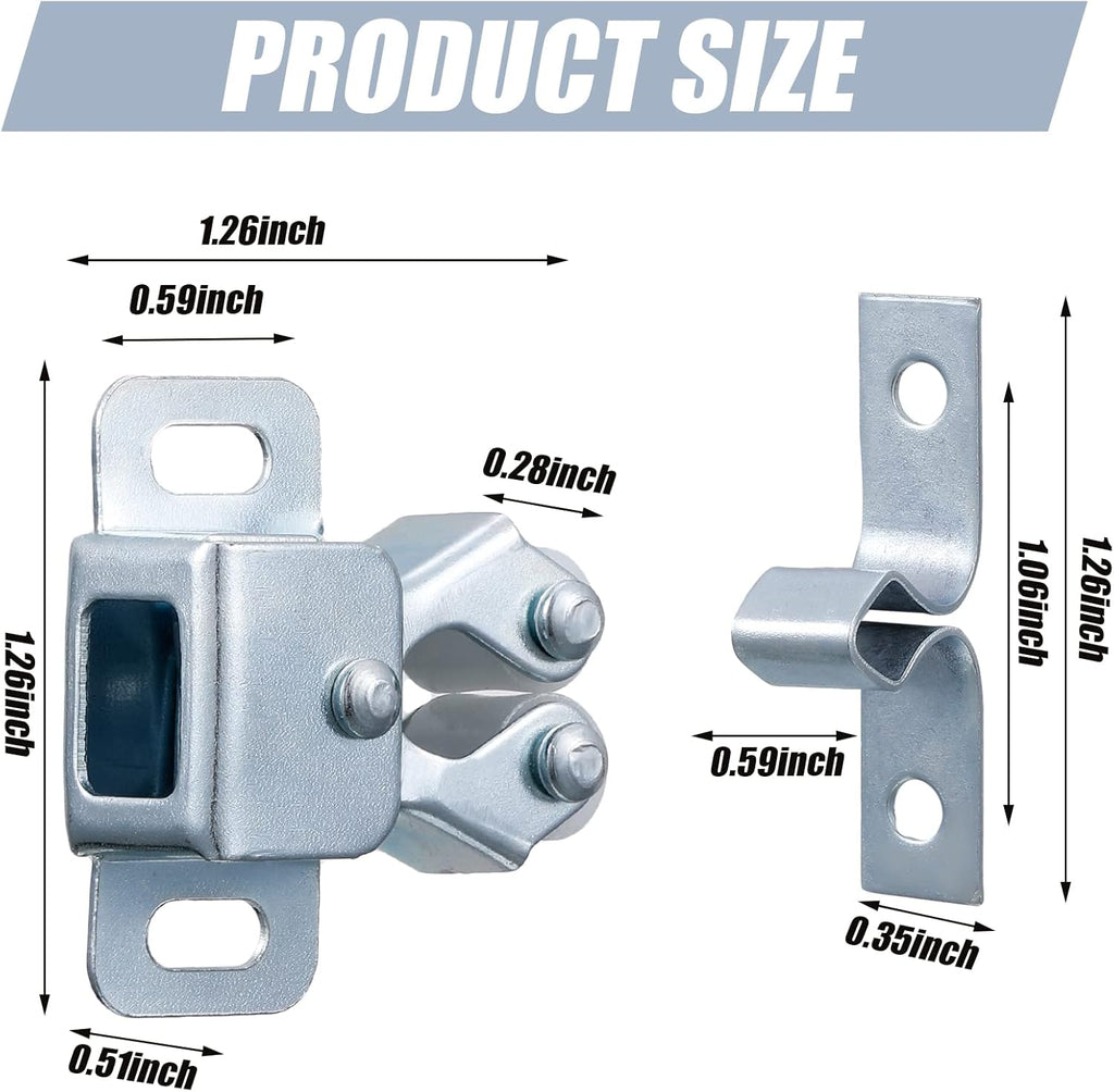 20 Pcs Cabinet Door Latch and Catch Hardware Double Roller Catch Cabinet Latches with Spear Strike Doors Kitchen