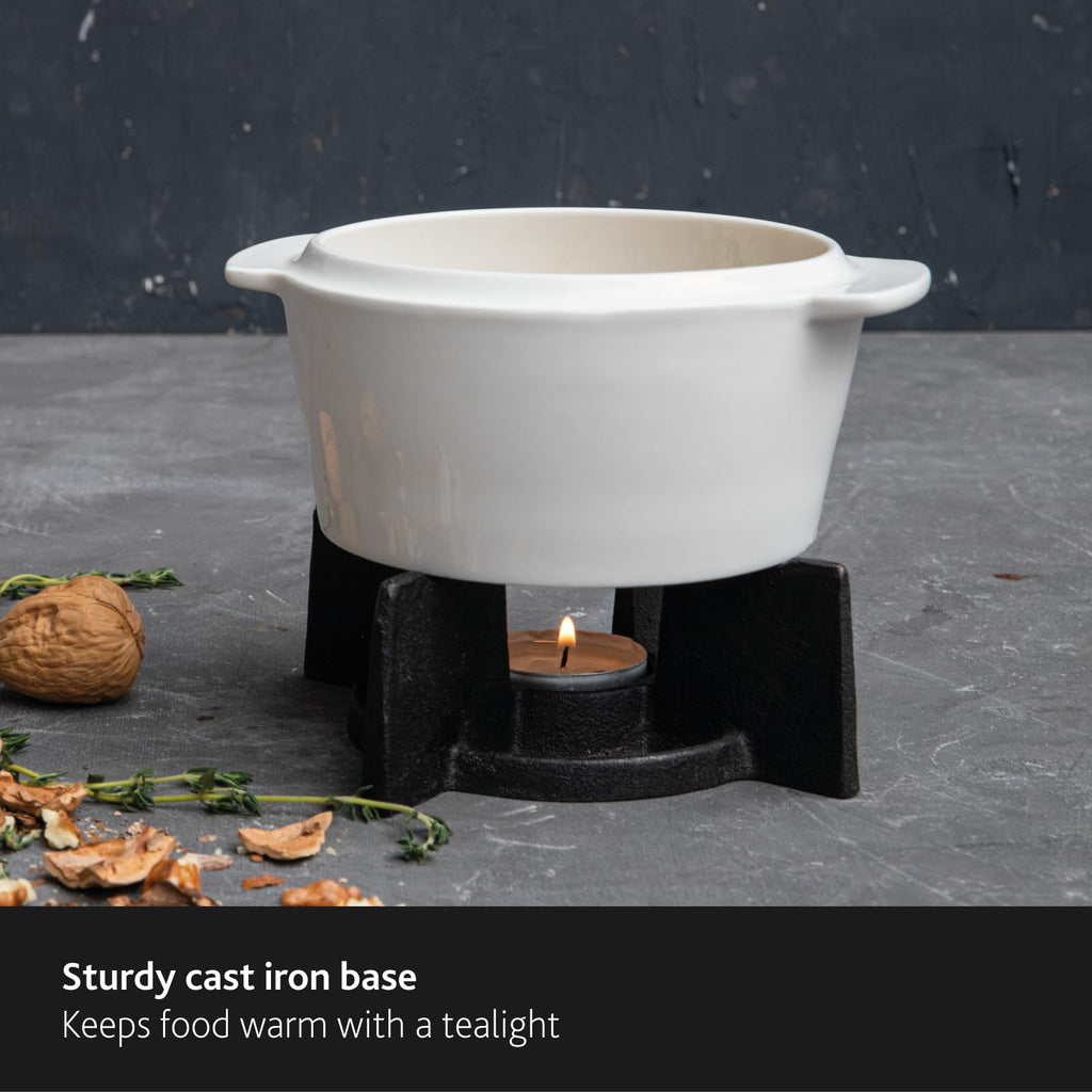 Cheese Baker - Ceramic Brie Baker with Lid and Tea Light