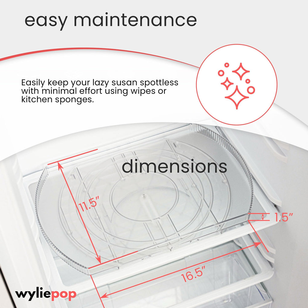 Lazy Susan for Refrigerator - 360° Turntable Refrigerator Organizer and Storage Tray for Fridge, Cabinet & Pantry