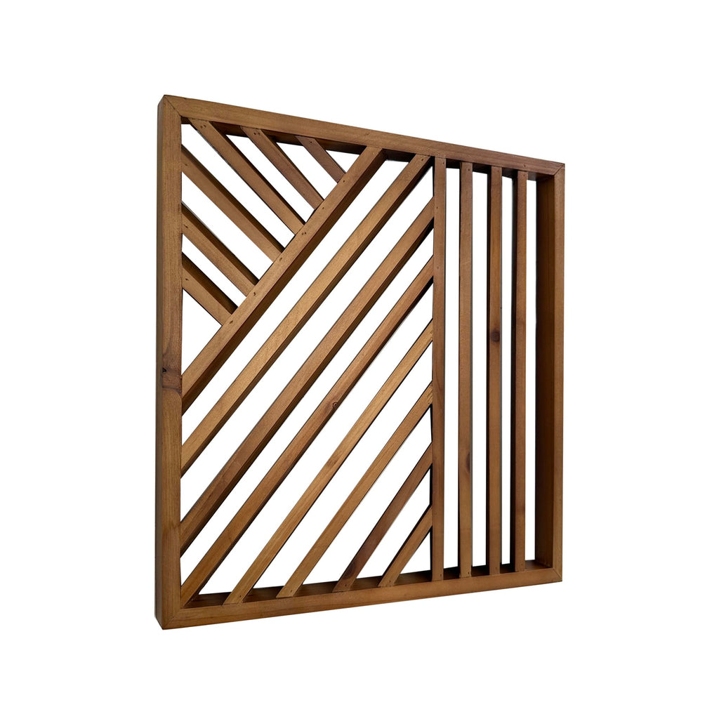 Wooden Geometric Home Wall Decor Slatted Wood Design Wall Sculpture, Set of 3 Wood Wall Art decorate, Boho Bathroom