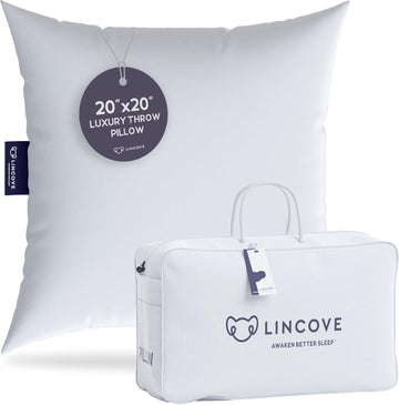 Euro Throw Pillow Insert Square 20"x20" Pillow - Made in Canada, 100% Cotton Shell, Down Alternative Filling