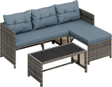 3-Piece Outdoor Patio Furniture Sets, Wicker Patio Conversation Sets