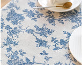 Cotton Linen Vintage Rectangle Tablecloth Pastoral Floral Rustic Table Cloth Washable Table Cover,Fa
