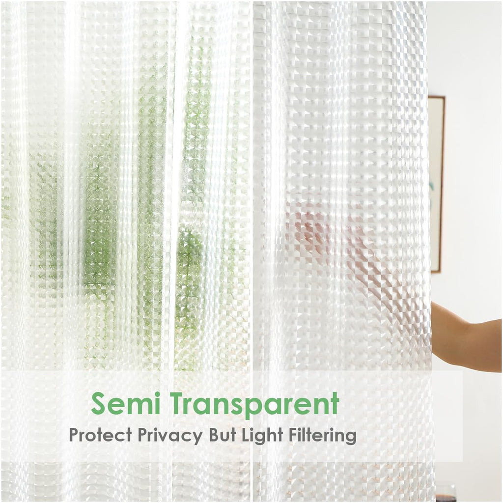 Short Shower Curtain Liner 54 Inch Length, 8G Heavy Duty EVA Plastic Bathroom Shower Liners for Walk in tub with 3