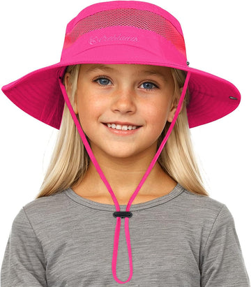 Outdoor Kids Sun Hat UPF 50+ Quick Dry Adjustable Bucket Hat Windproof Waterproof Beach Fishing Safari Hat