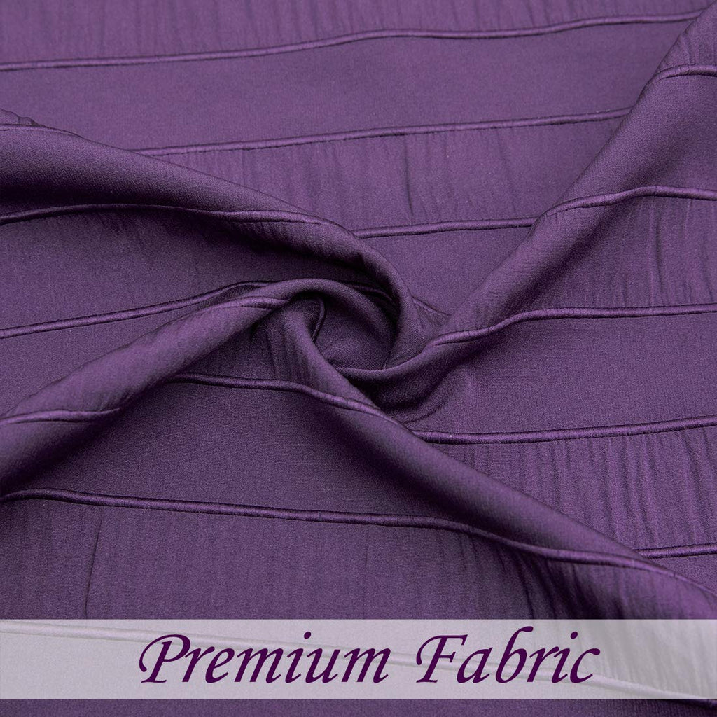 Purple Shower Curtains Gathered Stripe Seersucker Puckered Ruffle Decorative Pattern for Modern Elegant Bathroom Spa