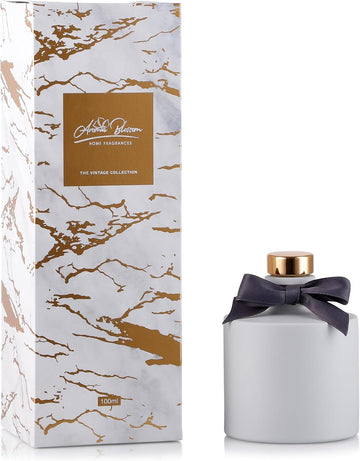 Vintage Collection Home Fragrance Diffuser Set, 100ml, Luxury Marble Design (Stone)