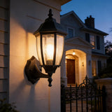 Outdoor Wall Lantern, 14 Inch Porch Light Fixtures with Seed Glass Shades, Waterproof Exterior Wall Lights