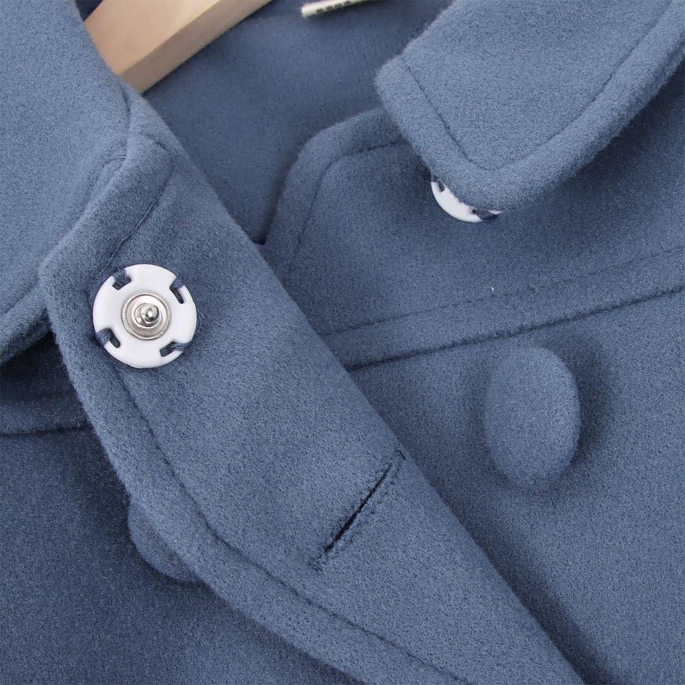 Toddler Baby Girl Winter Coat Dress Coat Warm Jacket Long Sleeve Button Trench Coat Kids Peacoat Outwear Clothes