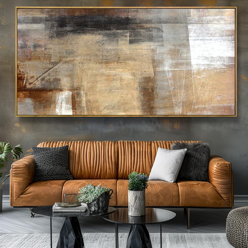 Wall Art Abstract Wall Decor Yellow Black Ink Canvas Painting Modern Artwork Bedroom Dining Room Home Office Decor