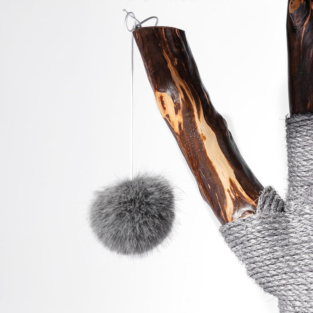 Aesthetic Cat Tree Tower for Large Cats, Modern Cat Tree for Maine Coon Indoor Cats with Faux Fox Fur, Maine Coon Cat