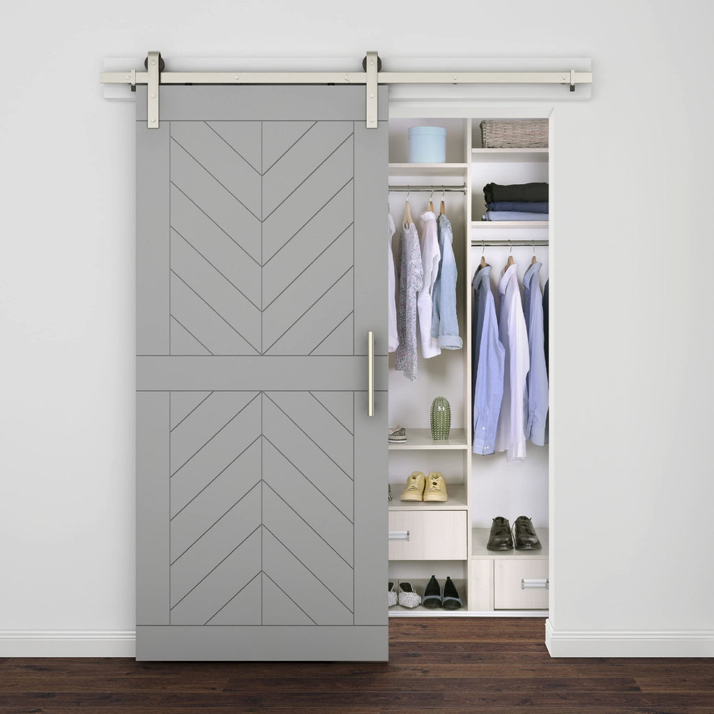 Classic Interior Barn Door Kit, 72", Satin Nickel