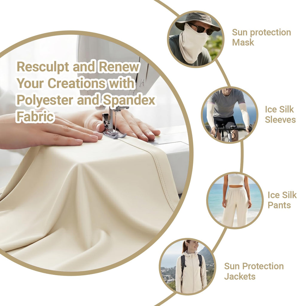 UPF 30+ 69" Wide Nylon Spandex Fabric, 3 Yards, Oatmeal