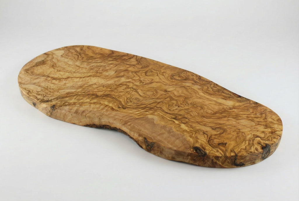 Olive Wood Cutting Board - 20 x 10 Inch for Charcuterie, Cheese - Wooden Serving Tray with Rustic Edge, Extra Large