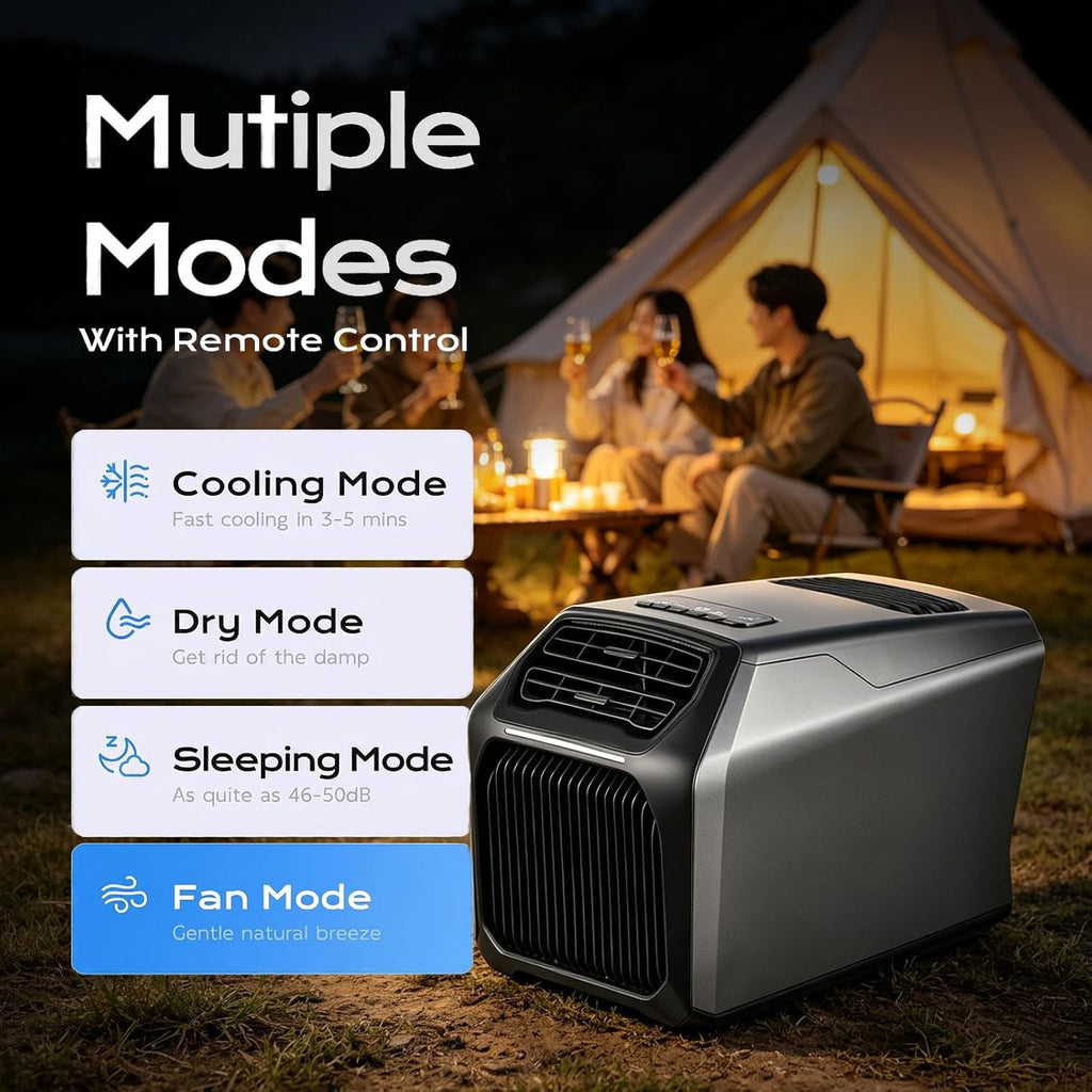 Portable Tent Air Conditioners,6800 BTU Heating, 7500 BTU Cooling, Heating 6-in-1 Portable Air Conditioner