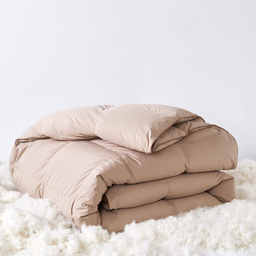 Premium Down Comforter King Size, Khaki Duvet Insert All Season