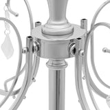 5 Arms Silver Floor Candelabra Centerpiece 49 inches Tall Crystal Beaded Candle Holders Wedding Centerpieces for
