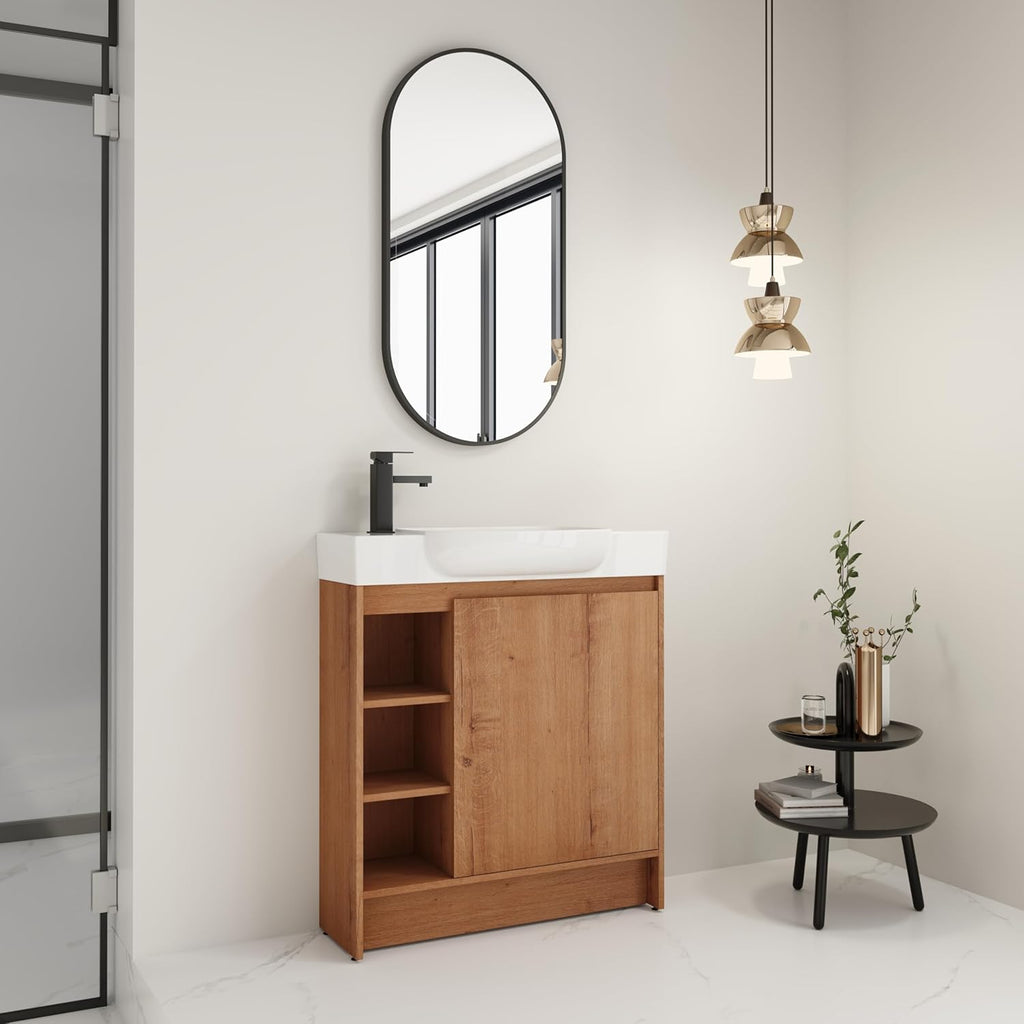 30 Inch Bathroom Vanity with Sink, Freestanding Bathroom Vanity,Flooring Storage Cabinet,Soft-Closing Door with