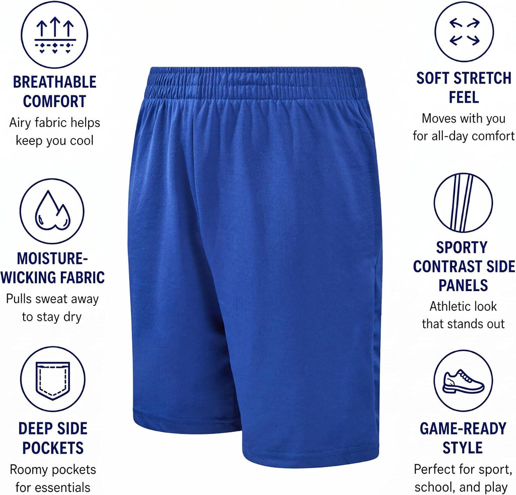 Boys Basketball Shorts 4 Pack Performance Active Mesh Shorts