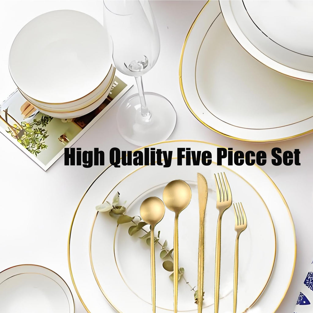 600-Piece Food Grade Gold Silverware Set, Luxury Flatware Set for 120 - Premium Stainless Steel Cutlery Set with
